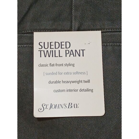 St Johns Bay Mens 40x32 Sueded Twill Pants Flat-Front Durable Heavyweight - Picture 6 of 10